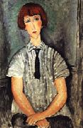 Amedeo Modigliani Yound Woman in a Striped Blouse china oil painting reproduction